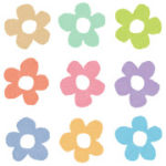 パステルカラーの花々のイラスト